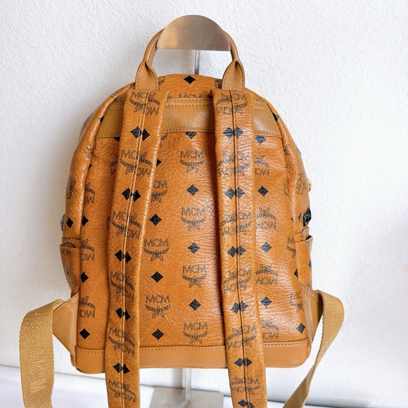 MCM Brown Backpack with Gold and Silver Studs - Picture 2 of 10